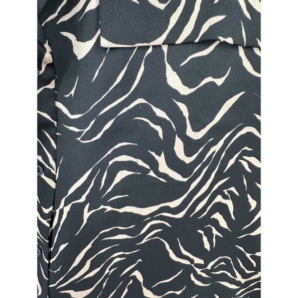 Pleione Top Blouse Shirt Button up Womens Size L‎ Tiger Stripe Work Career - Picture 6 of 10